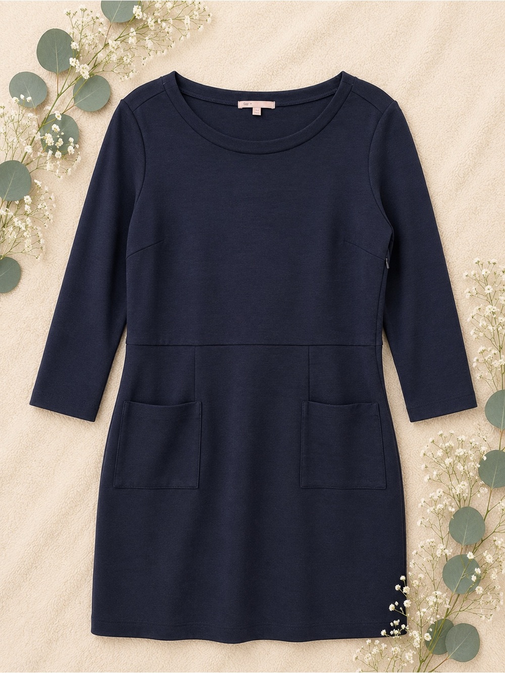 Gap Navy Knit Pocket Dress | Medium | Classic Everyday Stretch Dress